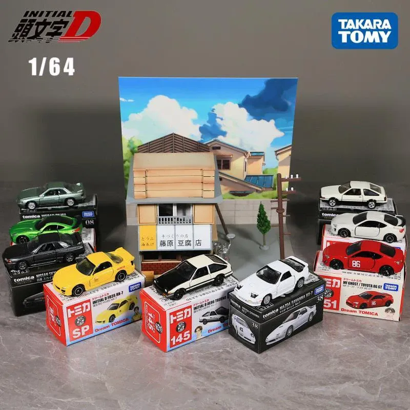 Auto's Tomy Initial D Toyota AE86 RX7 GTR Supra Alloy CAR Diecasts speelgoedvoertuigen Auto -model Miniatuurschaal Model Auto voor kinderen