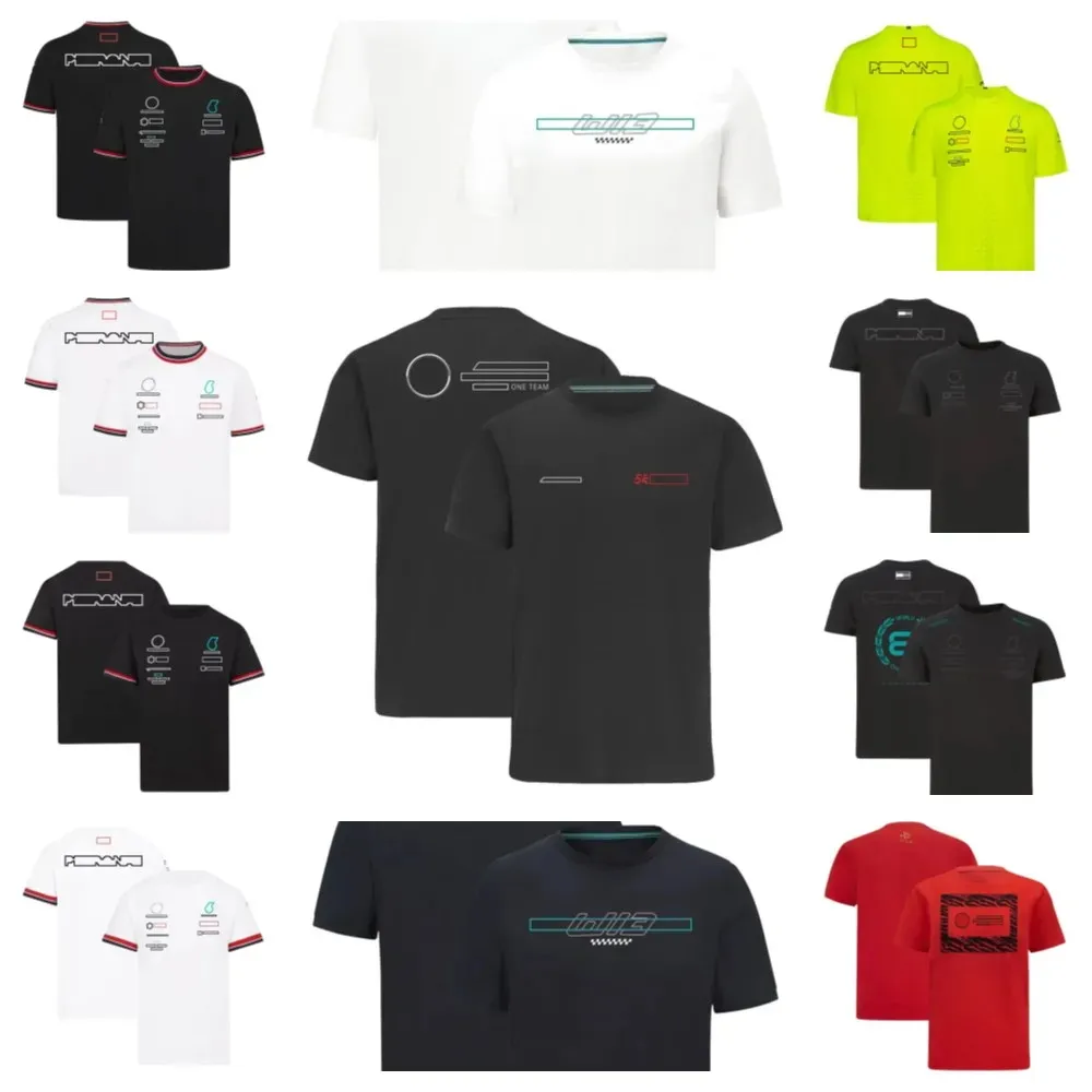 F1 Racing Terno de corrida Driver de equipe masculino Use de manga curta Camiseta de pescoço redonda personalizada