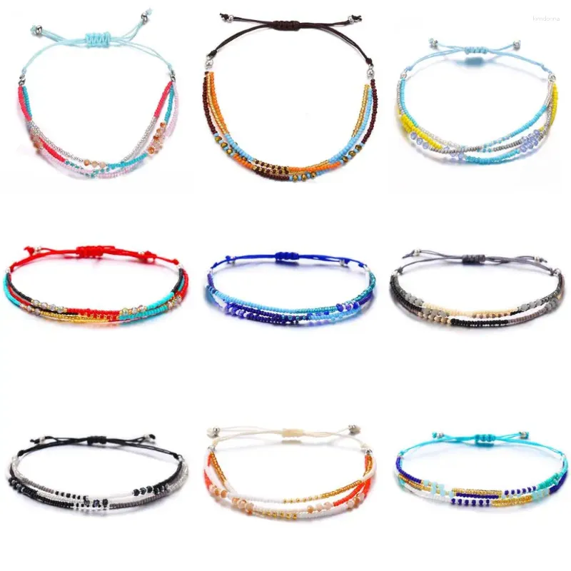 Charm Bracelets TOUCHEART Handmade String Cord Woven Braided Bracelets&Bangle For Women Multicolor Bracelet Simple Beading SBR190447