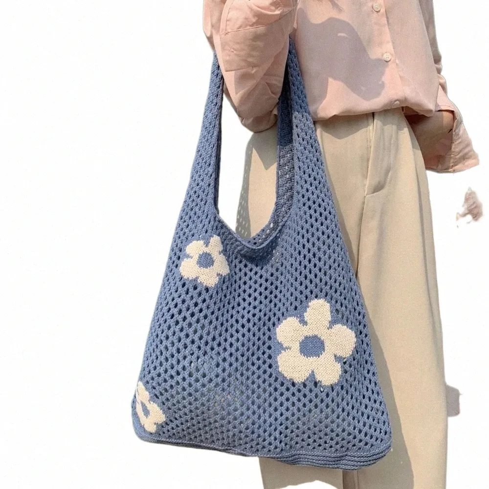 Torba sklepu bohemian etniczny w stylu etniczny torba do przechowywania duża pojemność fR tkana torba na dzianinę damska torebka na ramię p42e#