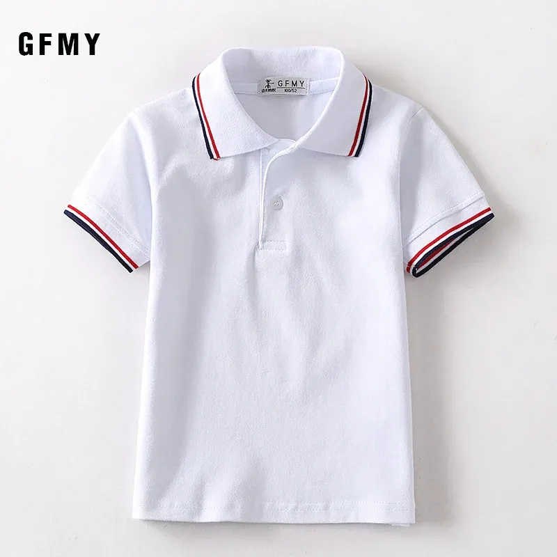 Polos enfants garçons revers à manches courtes à manches blanches à manches blanches à manches à manches courtes pour garçons Coton Coton pour enfants Polo Vêtements pour garçons Blouses et Chemises