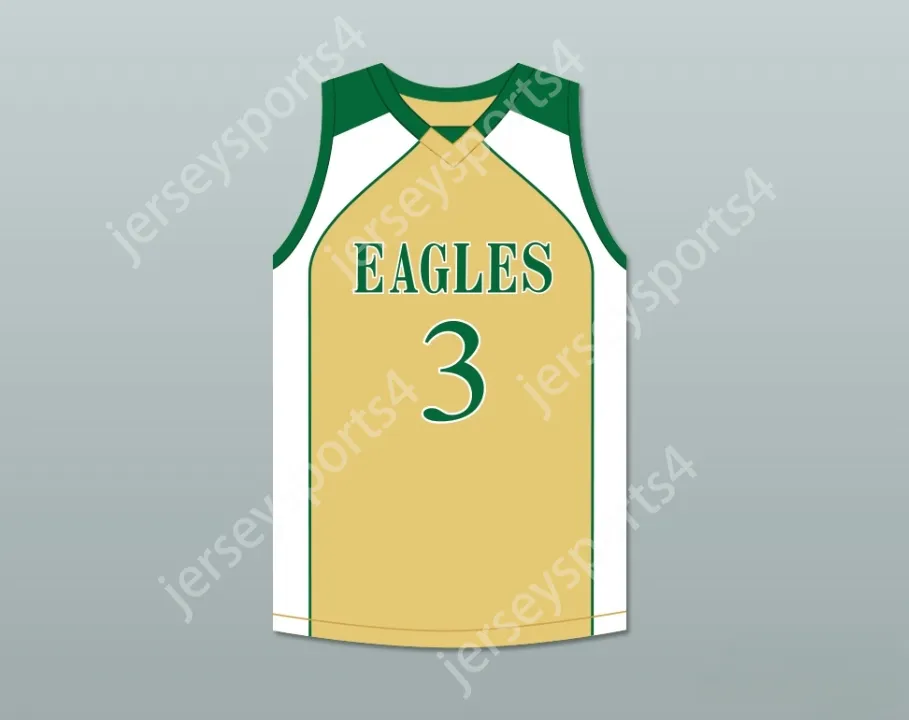 Пользовательский номер Mens Youth/Kids CJ McCollum 3 Glenoak High School Gold Basketball Jersey 2 Лучшие сшитые S-6xl