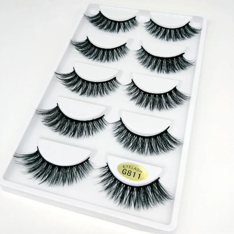 Eyelash Extension Make Up Tools Fake Lash Makeup Tools 3D Mink Lash 5 Par av tredimensionell flerskikt