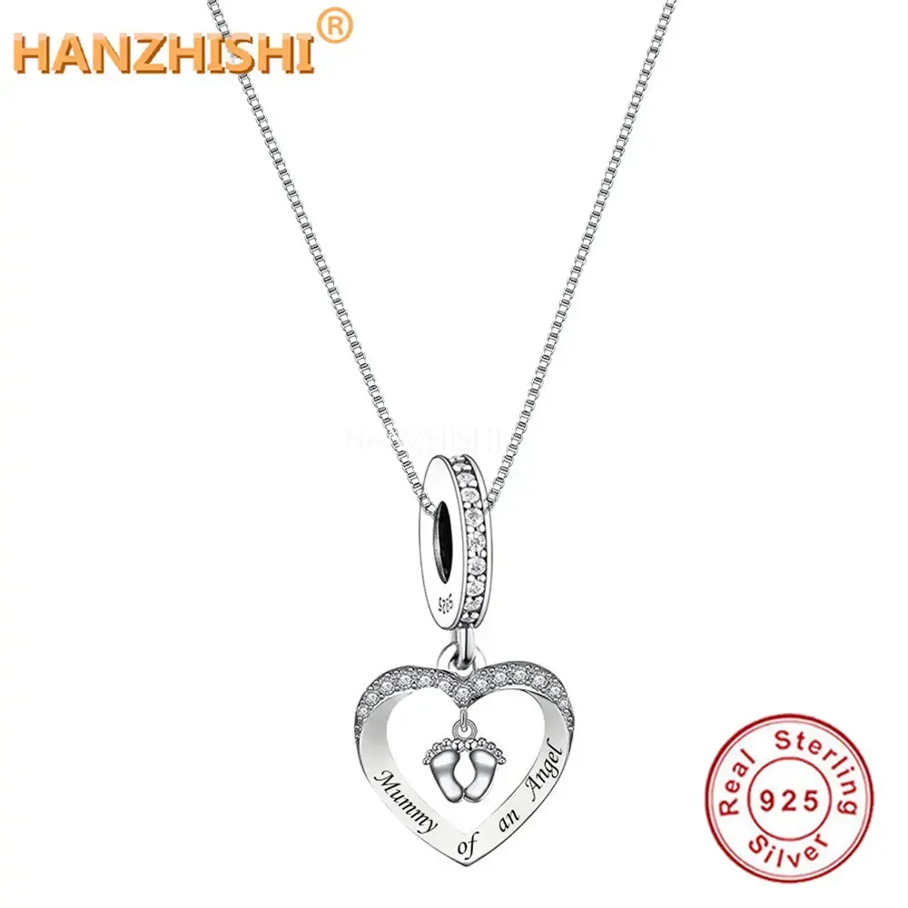 Halsketten 925 Sterling Silber Mumie eines Engels Anhänger Halskette Schmuck Jubiläum Geburtstag Geschenk für Schwester Mama Frau Freundin Kind Kind