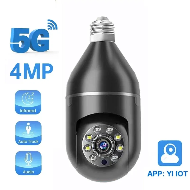 Kameror Yi IoT 5G 2.4G Dual Band 4MP Full Color Night Vision E27 BULB WiFi Camera Tvåväg Audio Auto Tracking Smart Home Security Camera