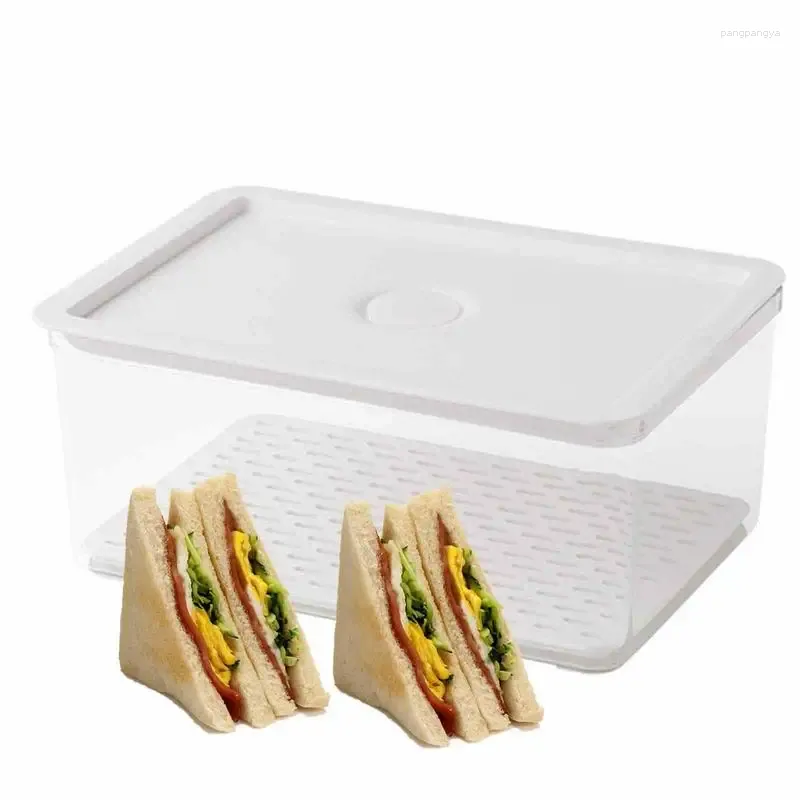Storage Bottles 1800ml Fridge Containers With Drain Board High Quality Food Organizer Box Restaurant Supplies For Kitchen Refrigerator