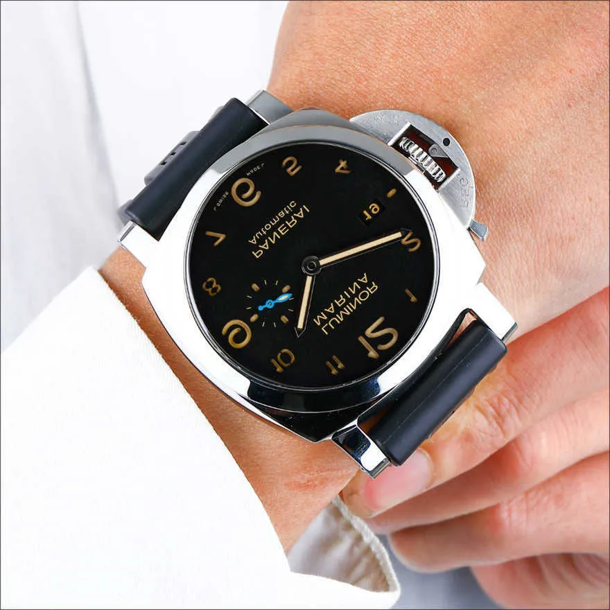 Relógios de designer de luxo de ponta para Peneraa, a partir do tiro da série Mechanical Mechanical Mechanical Imperme PAM01359 Original 1: 1 com logotipo e caixa reais