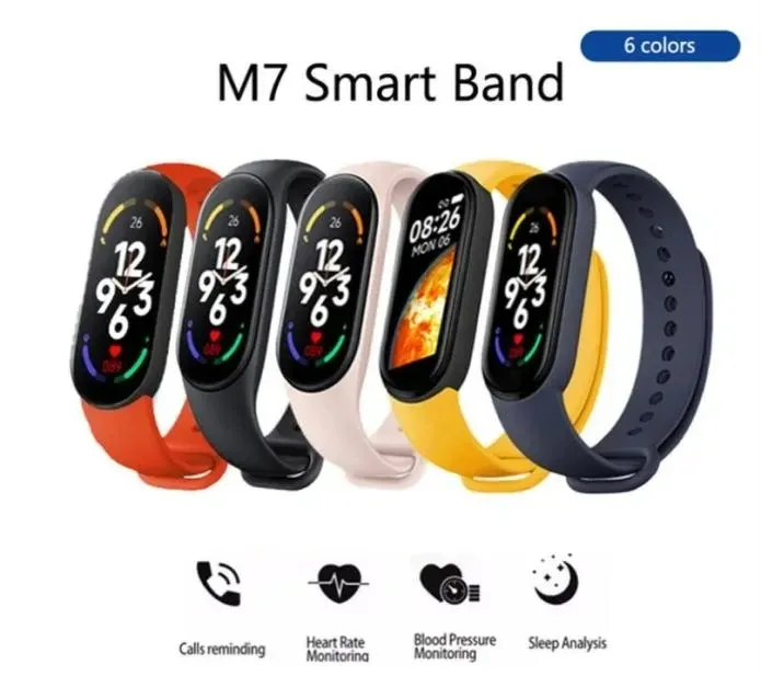 Regardez M7 M7 M7 Smart Watch pour Xiaomi Fitness Tracker Sleep Detection Men Femmes Smartwatch Heart Rate Smart Bracelet