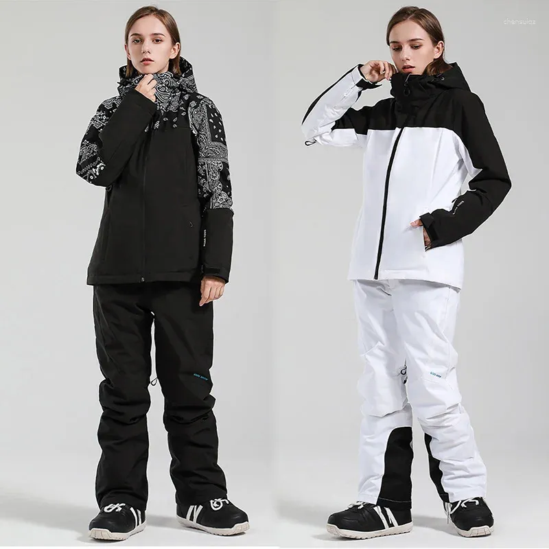 Jackets de esqui mano de esqui para mulheres inverno ao ar livre quente à prova de snowboard de snowboard de snowboard calças femininas de neve feminino.