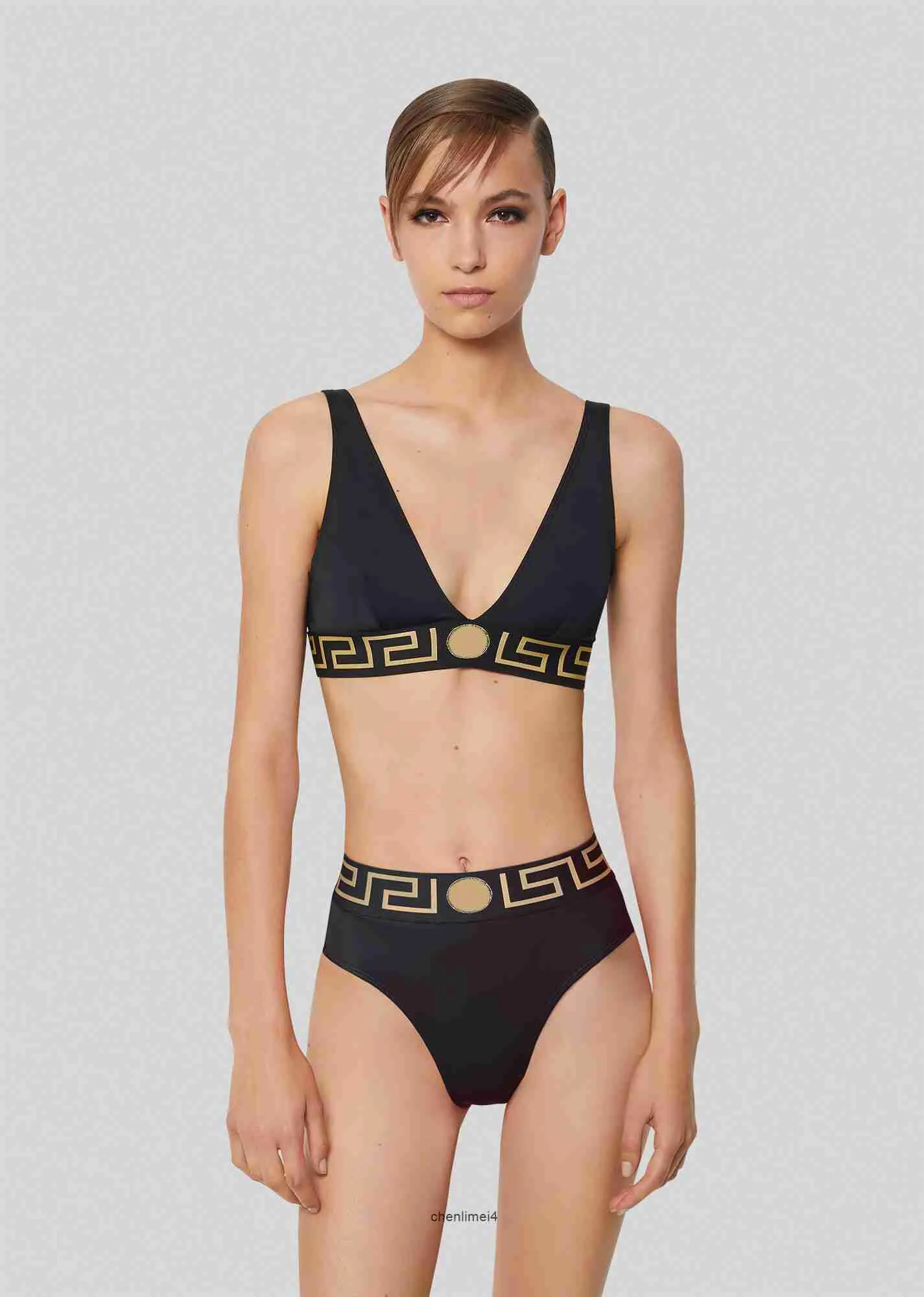 Designers de bikini de mode g chaîne noire de maillot de bain de maillots de bain en bikini multicolors de la plage de plage de plage de plage de baignade de vent S-xl
