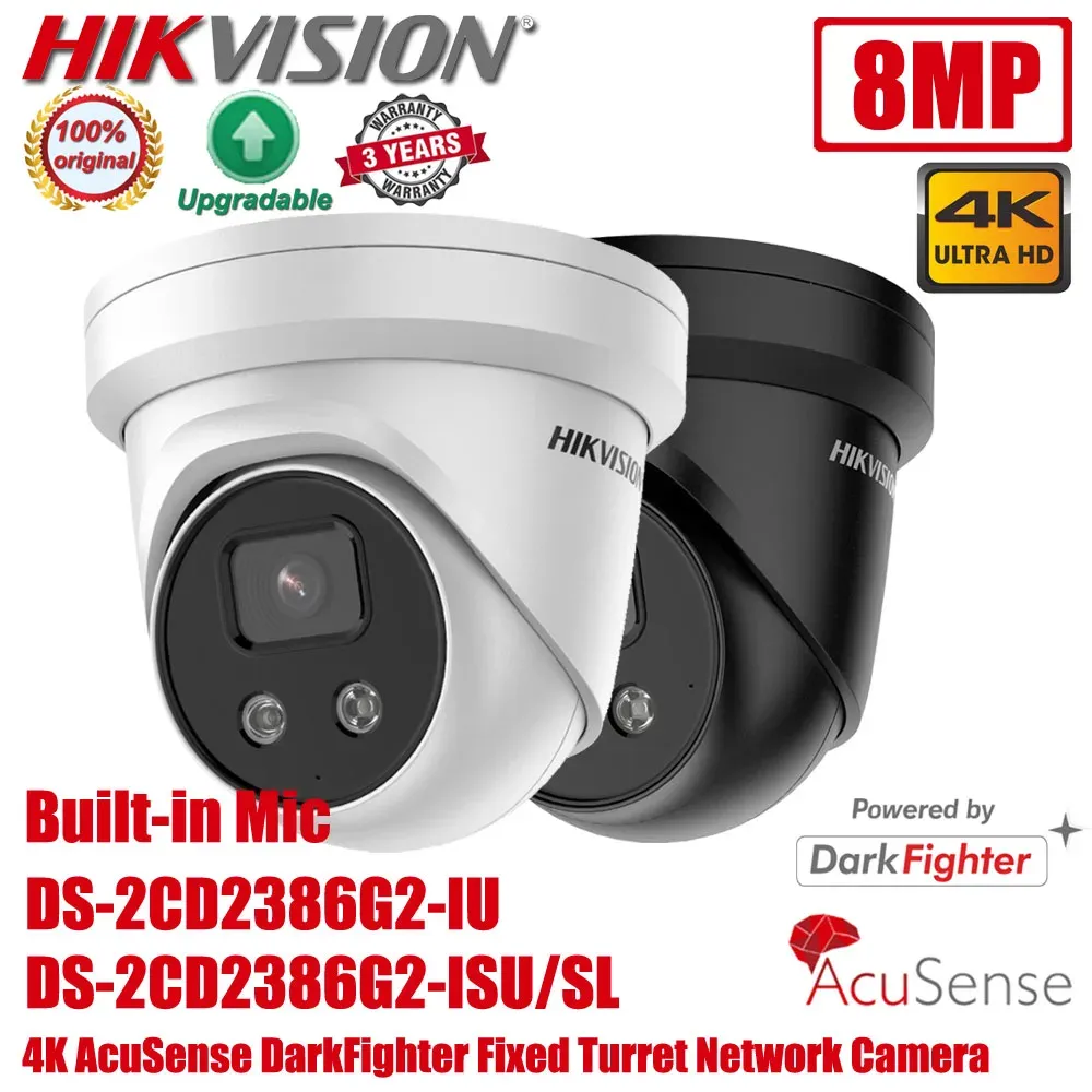 Lens Hikvision DS2CD2386G2ISU / SL DarkFighter 8MP 4K POE WDR IR IR BOLIDIN MIC DS2CD2386G2IU ACUSENSE NETWORK TURRET IP Camera