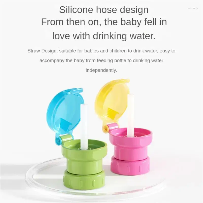 Water Bottles Bottle Mouth Conversion With Flip Type Dust Cover Spill Proof Feeding For Kid Straw Anti-choking Safe