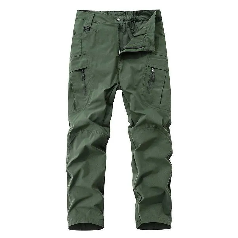 Men's Pants Mens Military Cargo Pants Summer 2024 Work Wear Loose Solid Color Casual Joggers Straight Multi-Pocket Overalls Sport Trousers Y240422