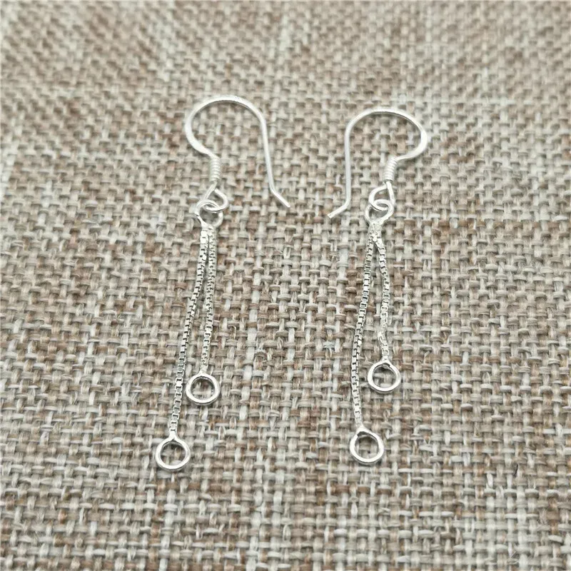 Örhängen 4 par Sterling Silver Ear Wire Threaders Earring Hooks For Smyckesframställning