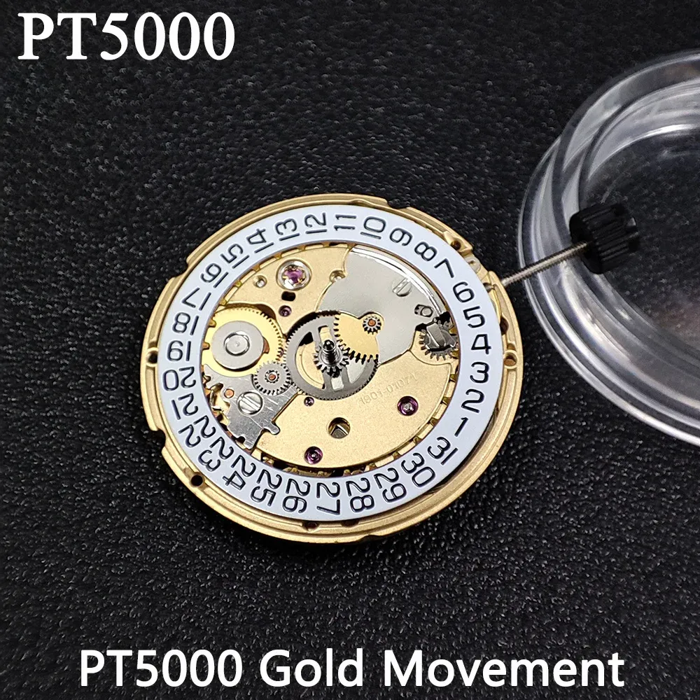 Kits PT5000 Mouvement de montre mécanique automatique Haute précision 25 Jewels 28800 Hour Date d'affichage Clone ETA2824 Pièces de montre