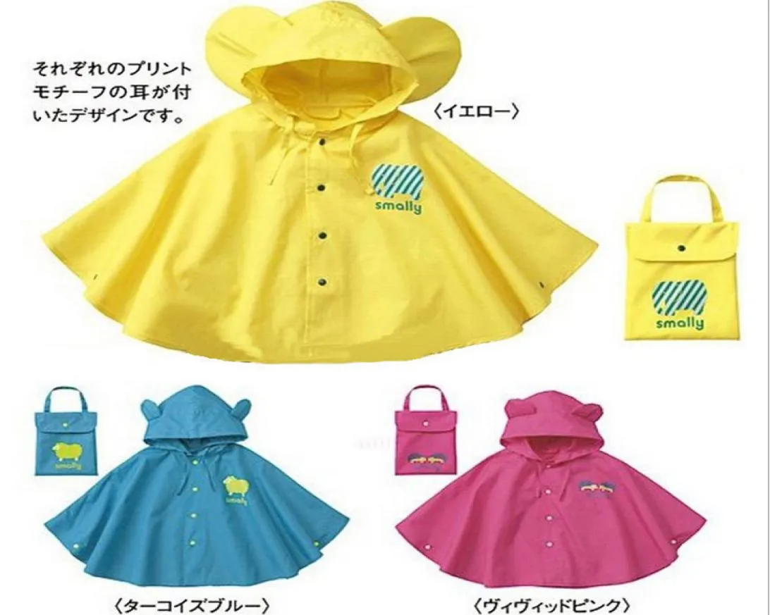 Whole New style smally children raincoats with big ears ellowrose red and blue Cape raincoat6220774