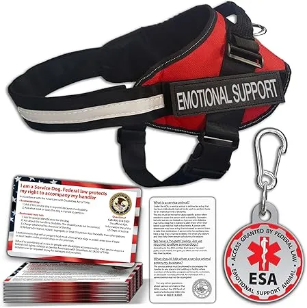 ESA Support Dog Vest With ID Tag Info Cards X Small To XX Large