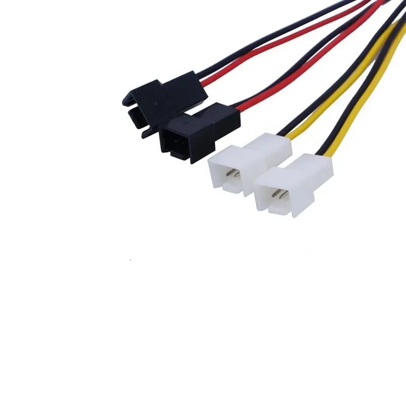 Ny 1stComputer Cooling Fan Power Cables 4Pin Molex till 3Pin Fan Power Cable Adapter Connector 12V/2/5V/2 för CPU PC Case Fan för