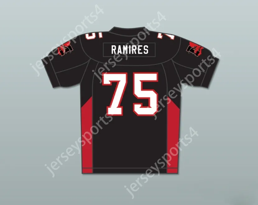 Aangepaste naamnummer Heren Jeugd/Kinderen 75 Ramires Mean Machine Convicts Football Jersey bevat patches genaaid S-6XL