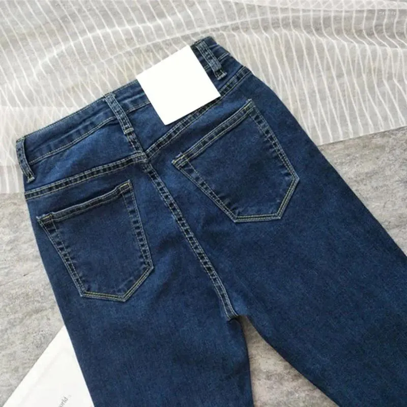 Pantaloni da donna Donne a colori solidi jeans magri jeans eleganti denim slim fit a metà rischio con collant elastici per il tempo libero yoga