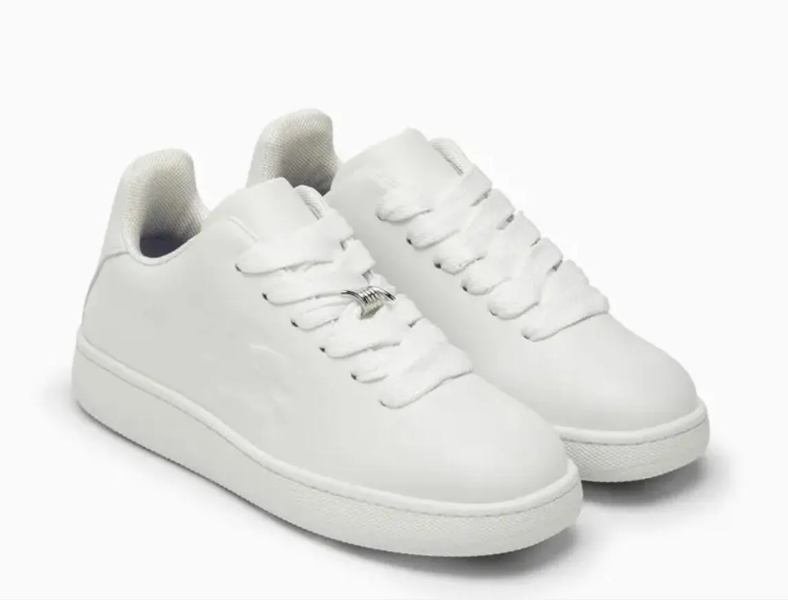 Luxe ontwerper B Schoenen Vintage Men Witte kalf Lederen doos Witte lederen trainer low-top sneakers platform Trainers Vat omhoog 38-46Box