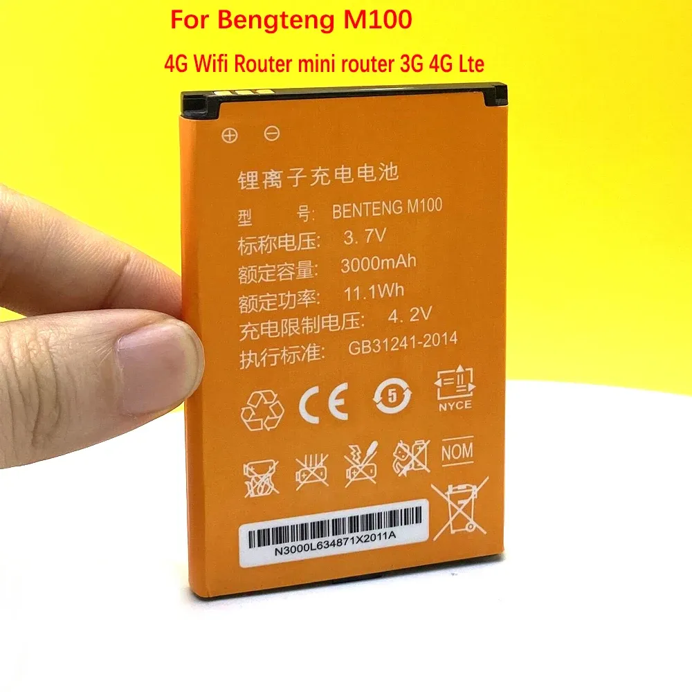 Маршрутизаторы 2050mah M100 M20 Батарея для Bengteng M100 4G Wi -Fi Router Mini Router 3G 4G LTE Высокое качество высокое качество