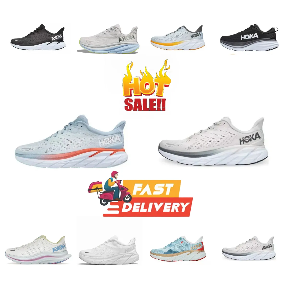 Top Hokeh Shoes One Bondi 8 Running Scarpe da donna Sneaker Clifton 9 Men Black White Harbour Men Allenatori Runnners Runnners