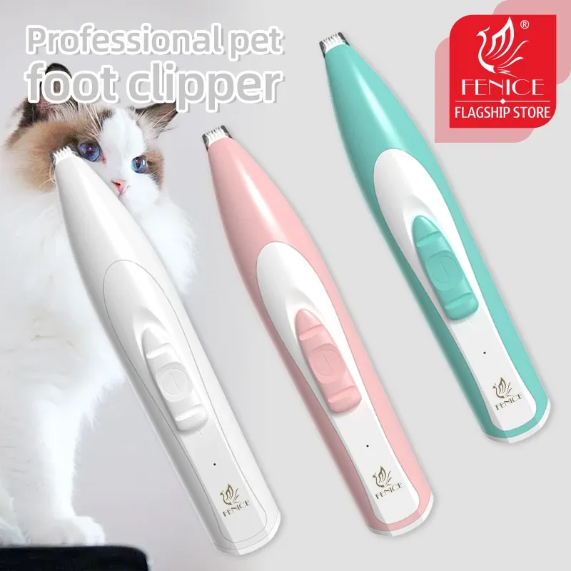 Clippers Fenice Dog Clippers Professional Pet Foot Hair Trimmer Dog Grooming Frisör Skjuv Skjuv Butt Ear Eyes Hair Cutter Machine Remover