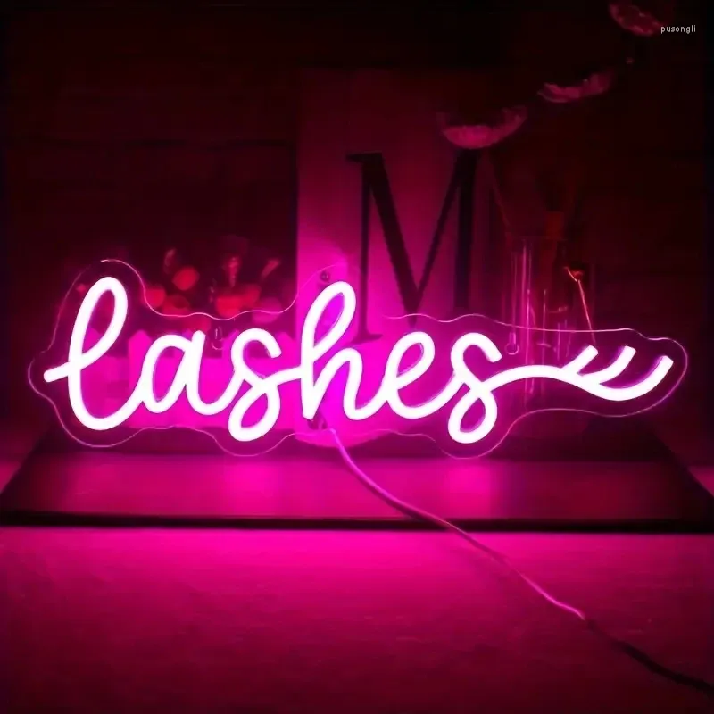 Night Lights Drop Decoracion Lettering Light Logo Neon Sign Custom Wedding For Lashes Party Home