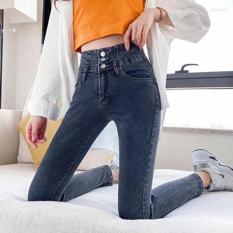 Women's Jeans Real Time Po Of 2024 High Waisted For Spring Slimming And Slim Fitting Leggings Denim Pencil Pants