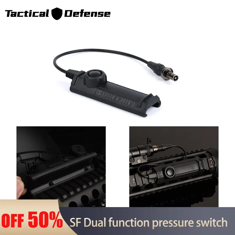 SCOPES SureFir Wadsn Tactical Dual Function Pressure Switch SF Plug för M300 M600 ficklampa 20mm Picatiny Hunting Weapon Light Accesso