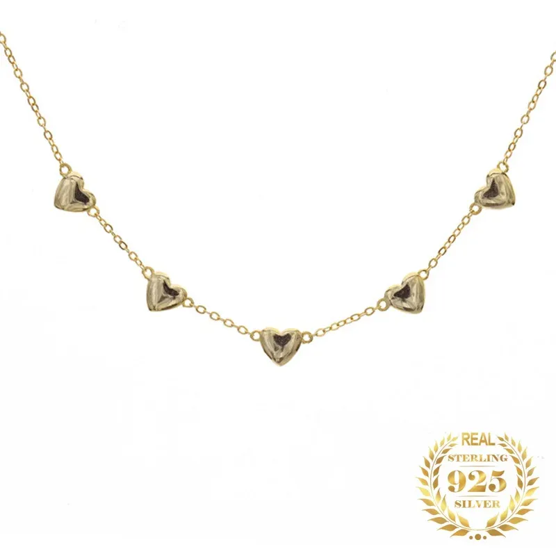 Necklaces Women Minimalist Trendy Jewelry 18K Gold Plated Heart Choker Necklaces For Women 925 Sterling Silver 925 Sterling Silver