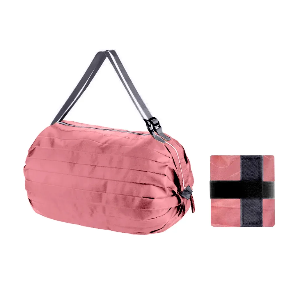 Sacs sac à provisions pliables réutilisables rose imperméable en tissu oxford de voyage sac de plage supermarché