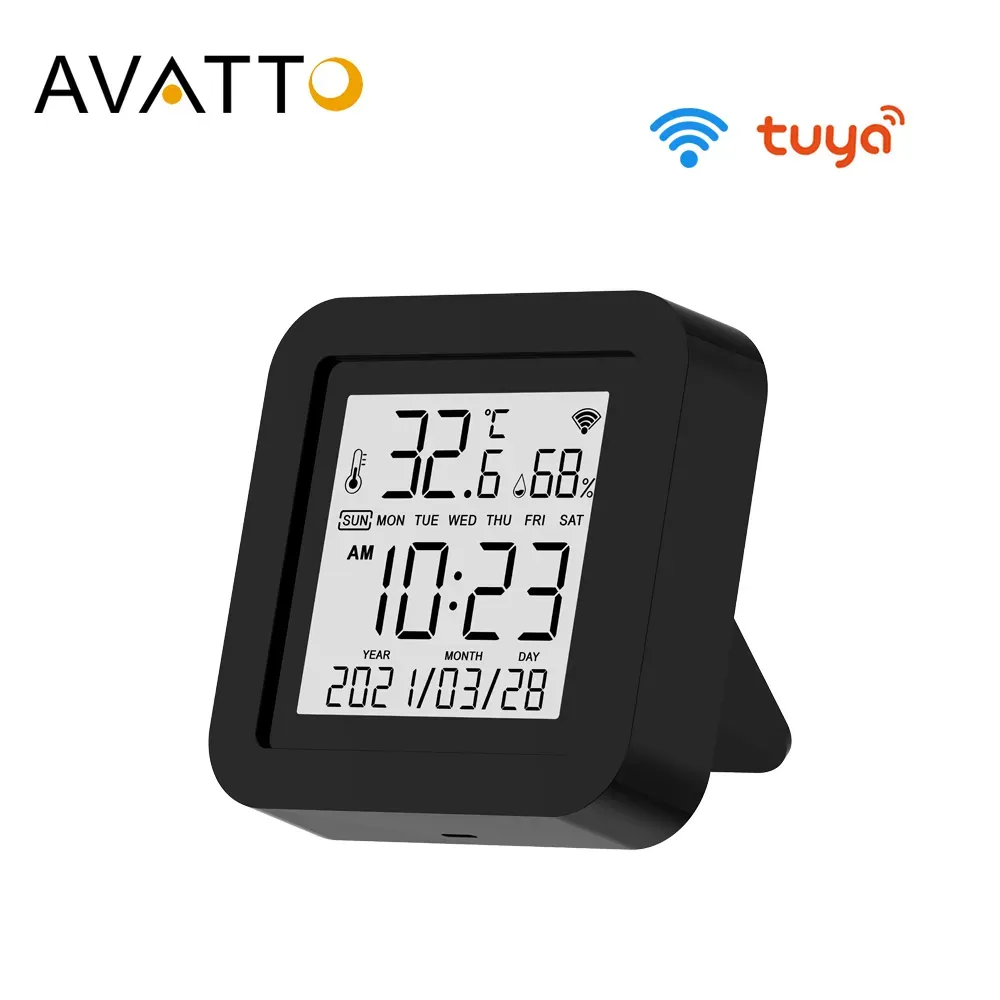 Control Avatto Tuya WiFi IR温度湿度ディスプレイを備えたリモートコントロール、AC TV DVD用のスマートユニバーサル赤外線、Alexa Google Home