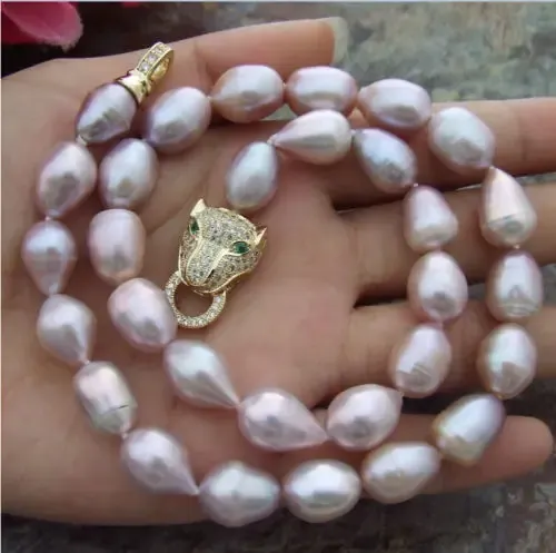 Halsband kvinnor mode smycken elegant 1113mm barock sydsjön lavendel pärlhalsband 18 tum