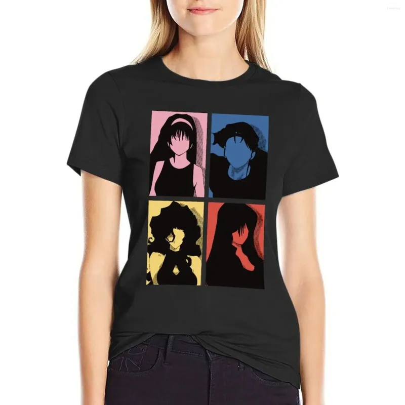 Kadın Polos Golden Boy Anime Ana Karakterleri Renkli Bir Kawaii Minimalist Sanat Tasarım T-Shirt Grafikleri Kadınlar İçin Tişört