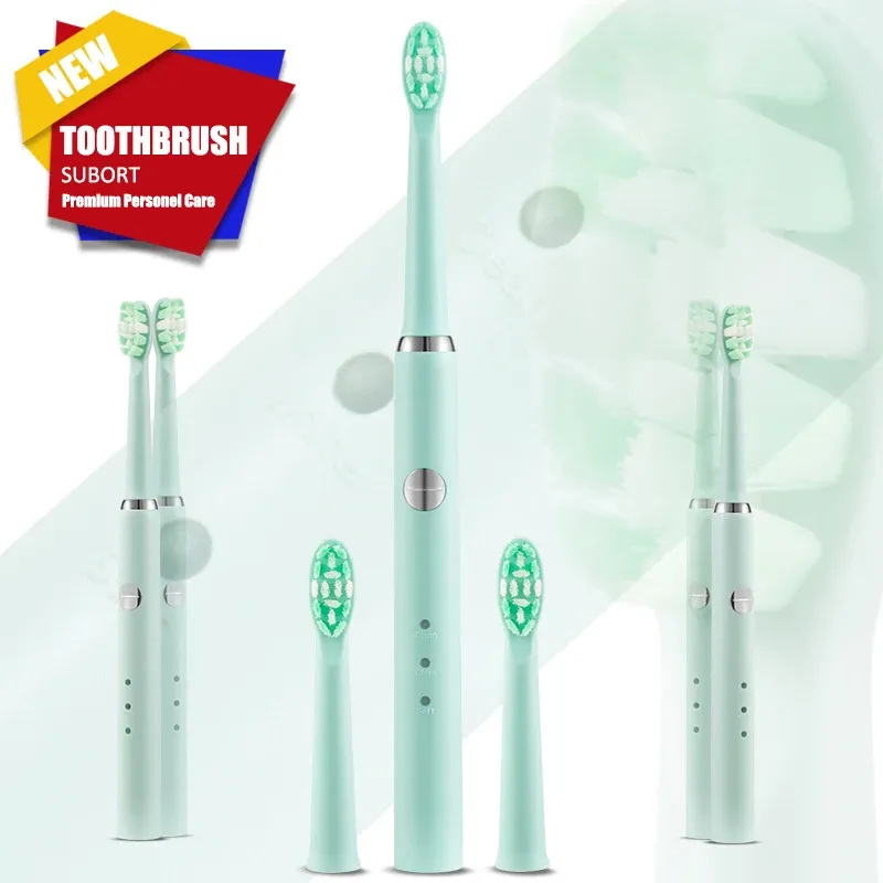 Heads SUBORT A1 Sonic Electric Toothbrush Cordless USB Rechargeable Toothbrush Waterproof Ultrasonic Automatic Tooth Brush