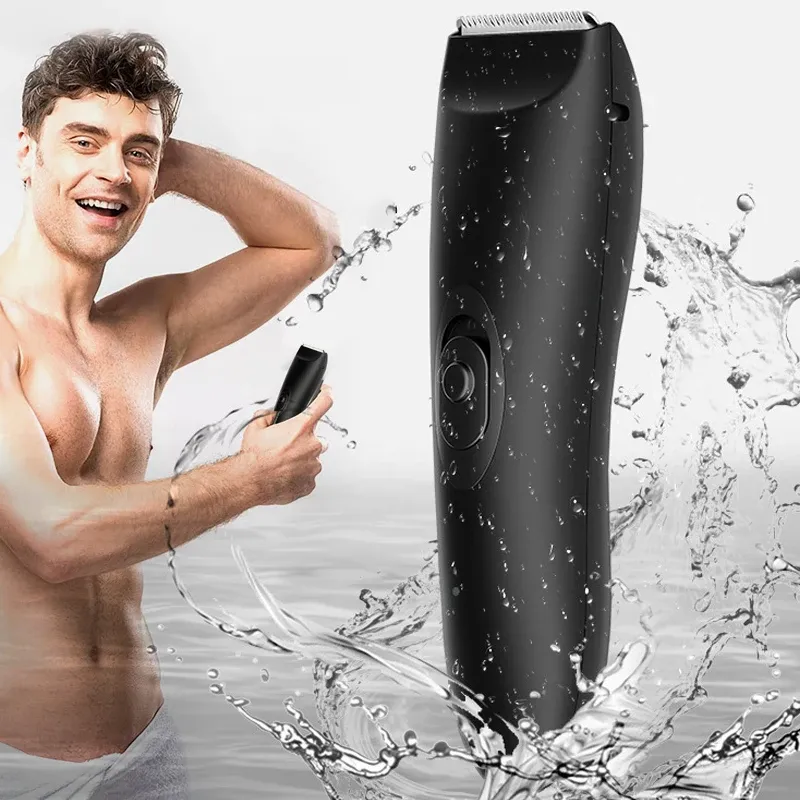 Clippers Body Hair Trimmer för män trådlösa ljumsken Pubisk boll rakapparat Clipper Privat del groomer vattentäta intima områden hygien rakkniv