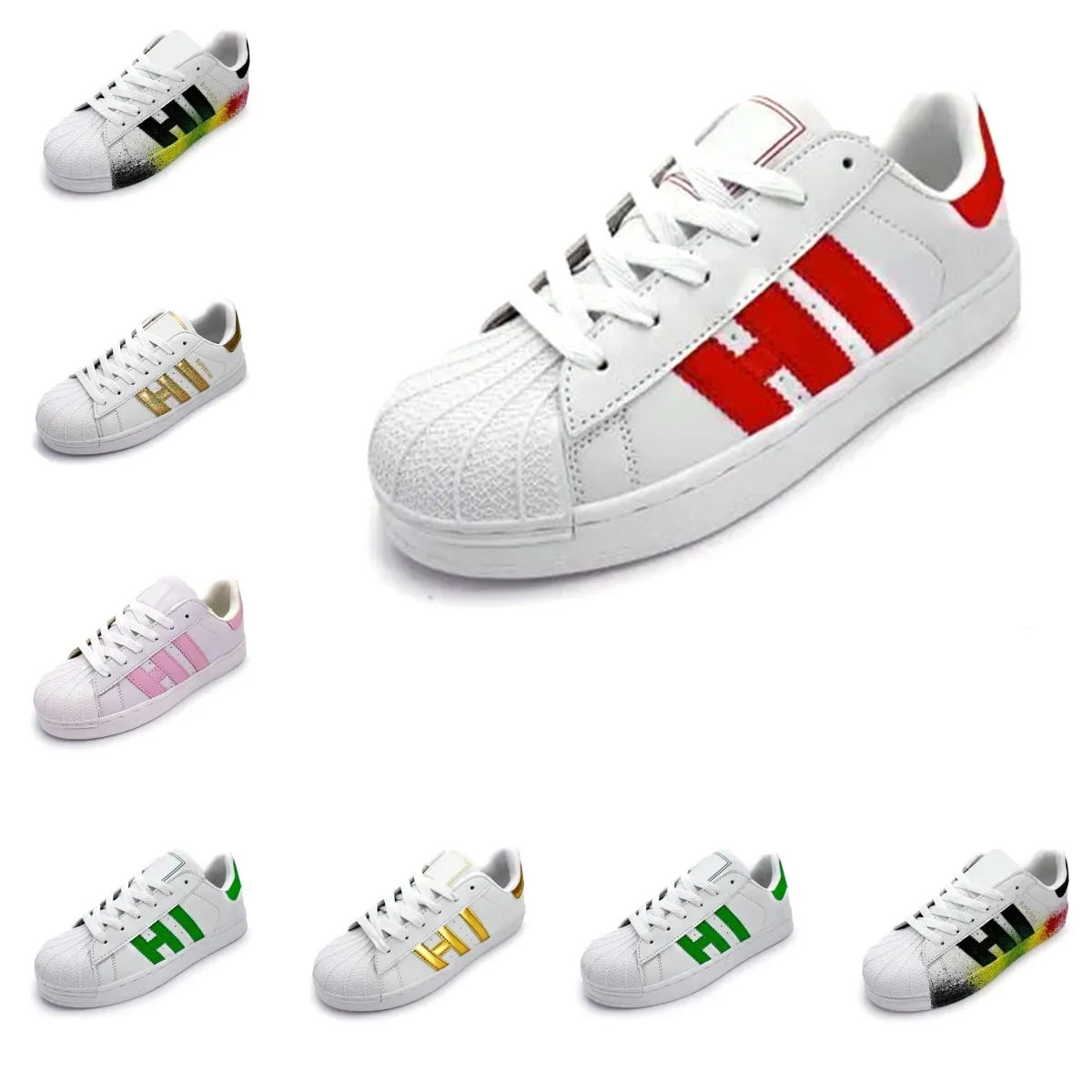 Chaussures de créateur orteil coquille de chaussures décontractées hommes baskets de mode de mode Fashion Stripe Shell Shell-toe chaussures sportives chaussures de course 36-45