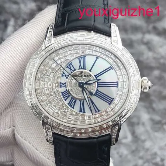 AP Female Wrist Watch Millennium Series Mens Watch 18K Platinum Material with T-Square Diamond Rear Automatic Mechanical Watch for Men
