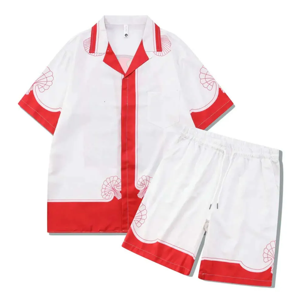 Designer Red Casa Short Set Fashion Shirt Suit Mens Ny ankomst 2024 Casual Loose Short Sleeve T Shirts Short Tee Beach Shorts Summer Swim Designer Mens FZ2404222