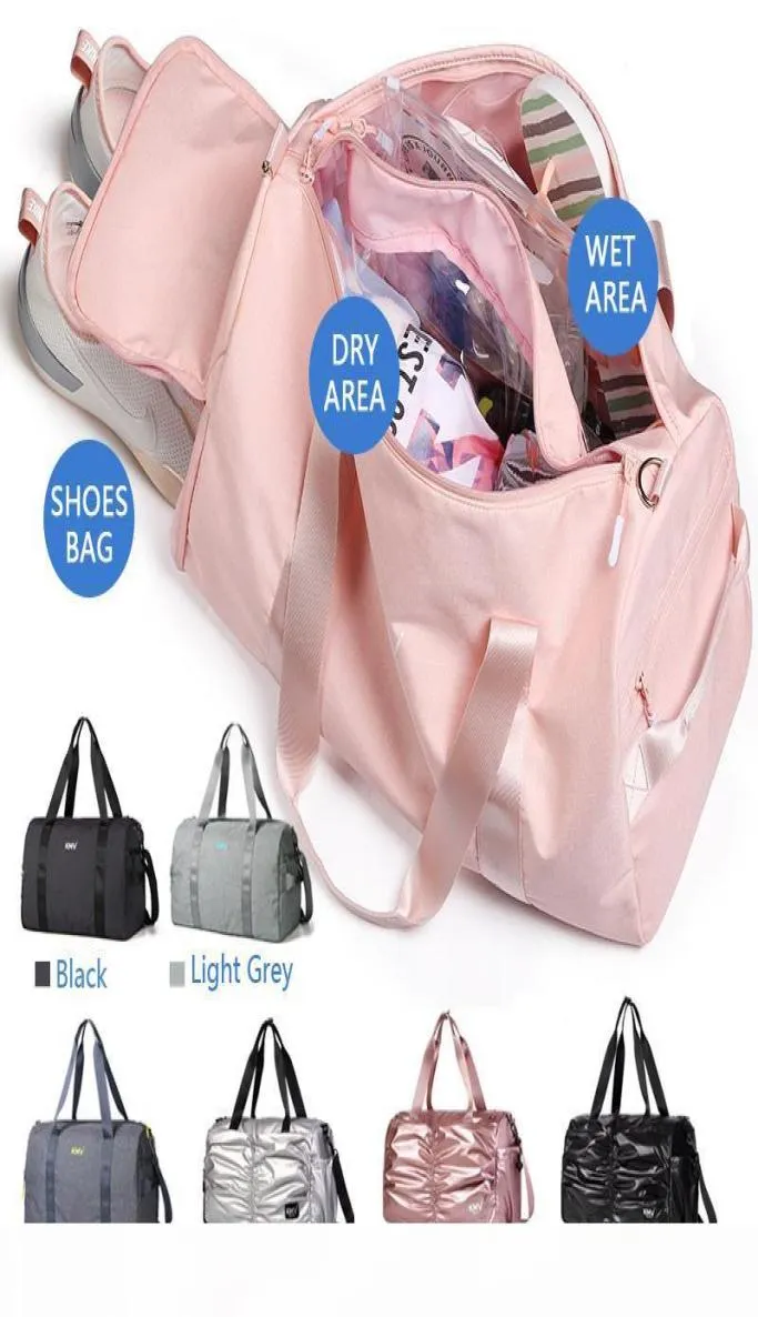 Saco de mochila à prova d'água kmv para uma bolsa de ioga de separação seca e úmida com sapatos de compartimento e esporte para meninas e men4568105