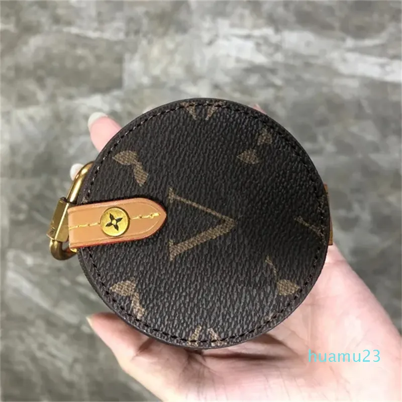 Womens Fashion Keychain Pouch Wallet Luxury Coin Purse Designer Handmade Leather Keains Hold