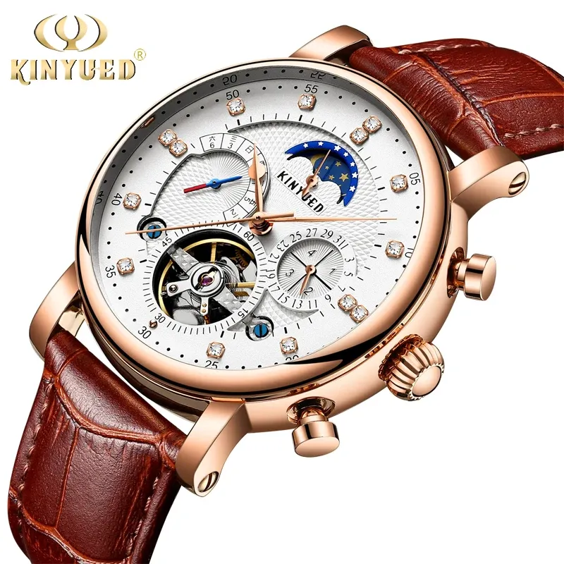 Kits Kinyued Top Brand Men's Watch Mechanische Wirstwatches Luxus -Skelett Automatische Uhrwerks Uhren für männliche Reloj Hombre