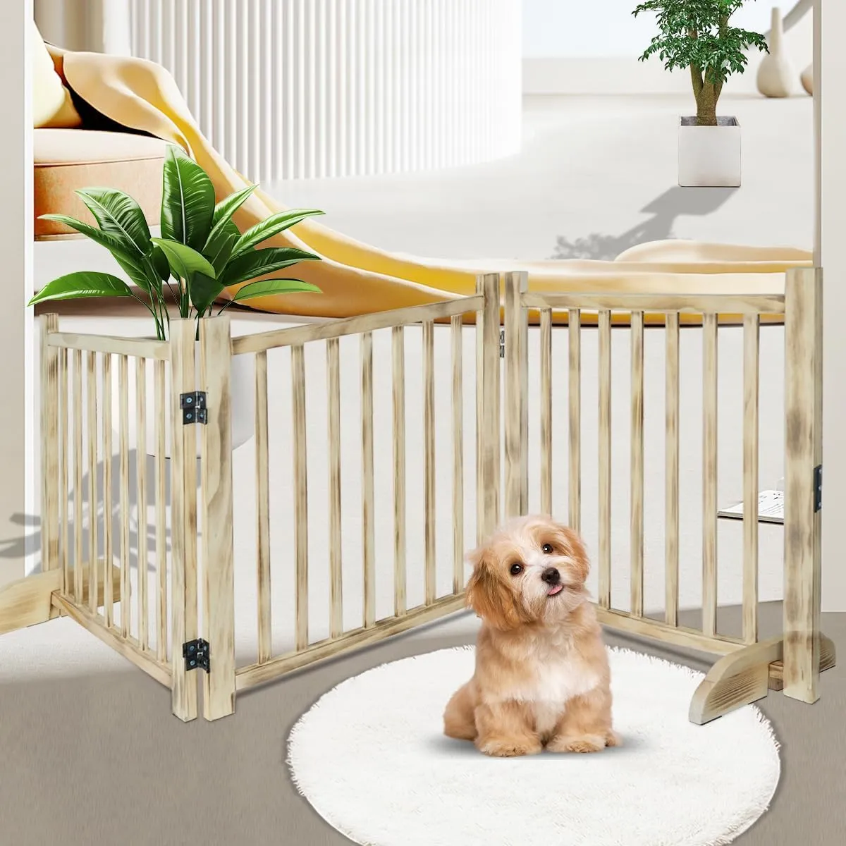 Extra Wide Wooden Freestanding Pet Gate: Foldable Dog Gate for Doorways,  Stairs - Shop Now! from Dhgate Dog Gates - price 61.47, image size:1200x1200