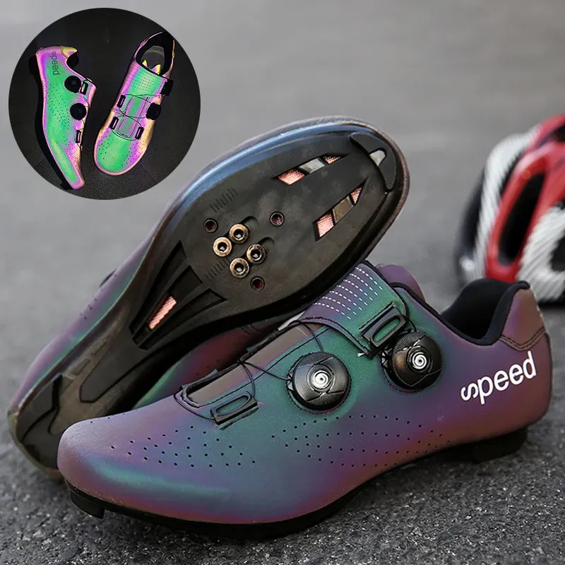 Calzature nuove scarpe ciclistiche uomini SPD con chiusura a blocchi per bici da corsa per bici da corsa per esterni montagna mtb pedale per biciclette di scarpe sportive uomini 3747#