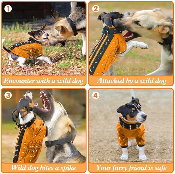 Dog Reflective Vest Spiked Dog Vest For Outdoor Protection, Anti