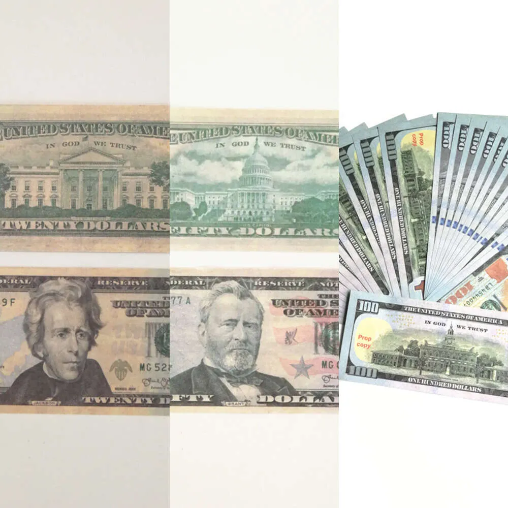 Suministros de fiesta Money Fake Banknote 5 10 20 50 100 200 US Dollar Euros Realistic Toy Bar Props Moneda Película Money Faux-Billets CO242B9SZD9WI3
