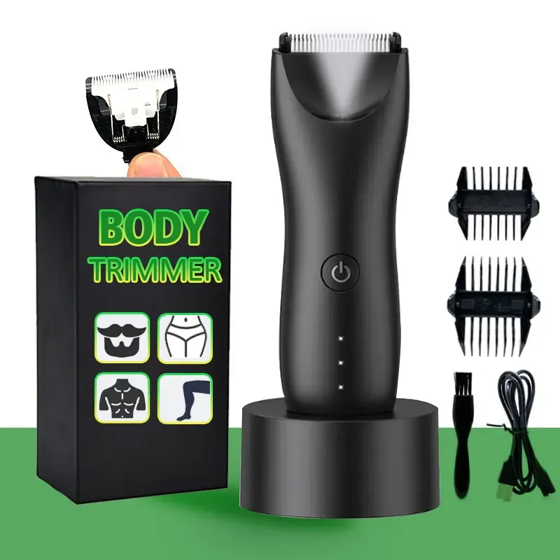 Clippers Men's Trimmer Clipper para depilación corporal Epilator Groin Cabello de cabello Groomer impermeable para áreas sensibles Cabello púbico Clipper