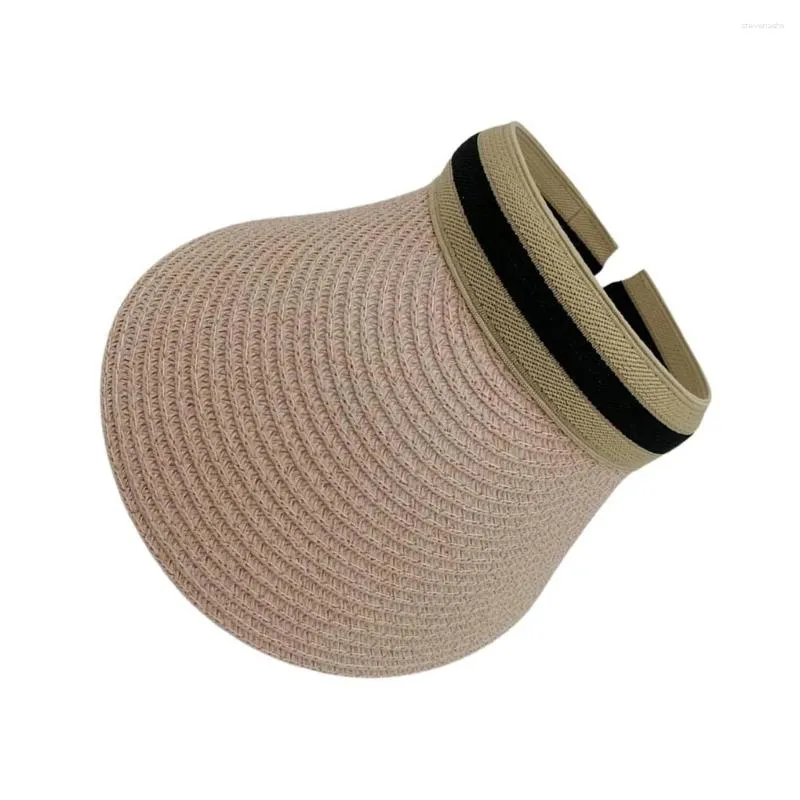 Wide Brim Hats Sun Visors Hat Portable Straw Detachable Sweatband Adjustable Peaked Cap Wear-resistant Sweat-proof Summer Beach Caps Lady